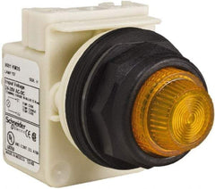 Schneider Electric - 24 V, 28 V Amber Lens Indicating Light - Round Lens, Screw Clamp Connector, Corrosion Resistant, Dust Resistant, Oil Resistant - Eagle Tool & Supply