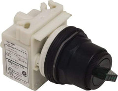 Schneider Electric - 1.18 Inch Mount Hole, 2 Position, Knob and Pushbutton Operated, Selector Switch Only - Green, Maintained (MA), without Contact Blocks, Anticorrosive, Weatherproof, Dust and Oil Resistant - Eagle Tool & Supply