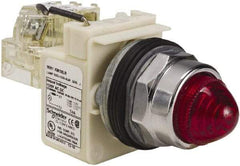 Schneider Electric - 120 VAC Red Lens LED Indicating Light - Screw Clamp Connector - Eagle Tool & Supply