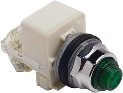 Schneider Electric - 120 V Green Lens LED Press-to-Test Indicating Light - Octagonal Lens, Screw Clamp Connector - Eagle Tool & Supply