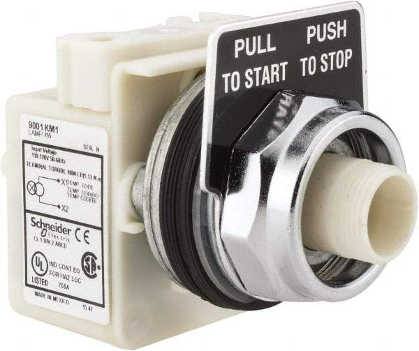 Schneider Electric - 30mm Mount Hole, Extended Straight, Pushbutton Switch Only - Maintained (MA) - Eagle Tool & Supply