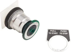 Schneider Electric - 30mm Mount Hole, Extended Straight, Pushbutton Switch Only - Round, Green Pushbutton, Maintained (MA), Momentary (MO), Weatherproof, Dust and Oil Resistant - Eagle Tool & Supply