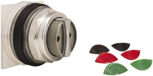 Schneider Electric - 1.18 Inch Mount Hole, Extended Straight, Pushbutton Switch Only - Round, Black, Green and Red Pushbutton, Momentary (MO), Weatherproof, Dust and Oil Resistant - Eagle Tool & Supply