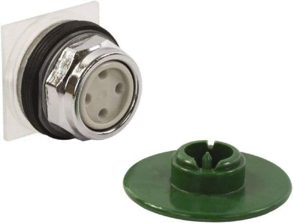 Schneider Electric - 1.18 Inch Mount Hole, Extended Straight, Pushbutton Switch Only - Round, Green Pushbutton, Momentary (MO), Weatherproof, Dust and Oil Resistant - Eagle Tool & Supply