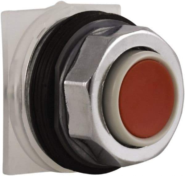 Schneider Electric - 30mm Mount Hole, Extended Straight, Pushbutton Switch Only - Round, Red Pushbutton, Momentary (MO), Weatherproof, Dust and Oil Resistant - Eagle Tool & Supply