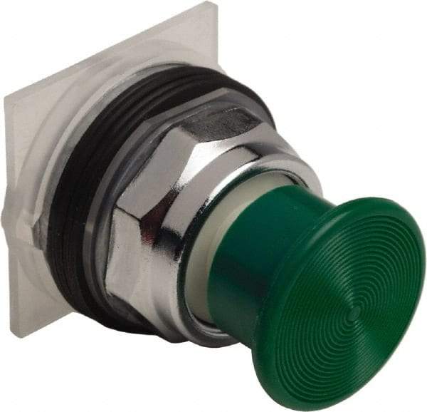 Schneider Electric - 30mm Mount Hole, Extended Straight, Pushbutton Switch Only - Green Pushbutton, Momentary (MO) - Eagle Tool & Supply