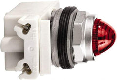 Schneider Electric - 120 V Red Lens LED Pilot Light - Round Lens, Screw Clamp Connector - Eagle Tool & Supply