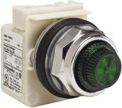 Schneider Electric - 28 V Green Lens Indicating Light - Screw Clamp Connector - Eagle Tool & Supply