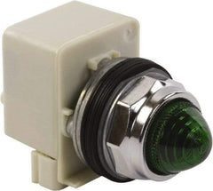 Schneider Electric - 120 V Green Lens Incandescent Pilot Light - Round Lens, Screw Clamp Connector - Eagle Tool & Supply