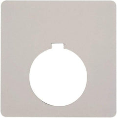 Schneider Electric - Square, Plastic Legend Plate - Blank - White Background, Black Letters, 1.2 Inch Hole Diameter, 2-1/2 Inch Square - Eagle Tool & Supply