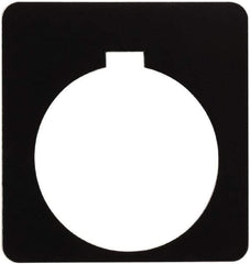 Schneider Electric - Square, Plastic Legend Plate - Blank - Black Background, White Letters, 1.2 Inch Hole Diameter, 1-3/4 Inch Square - Eagle Tool & Supply