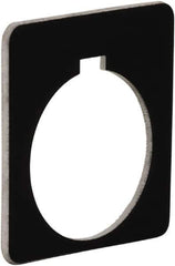 Schneider Electric - Square, Plastic Legend Plate - Blank - Black Background, 30mm Hole Diameter, 57 Inch Square - Eagle Tool & Supply