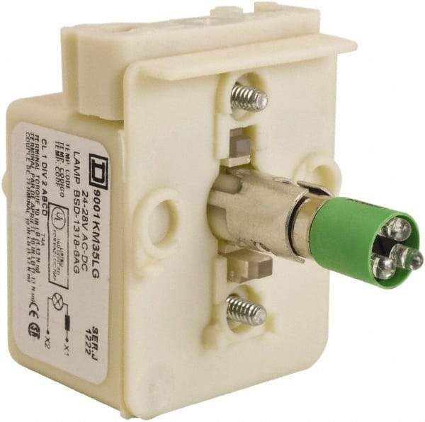 Schneider Electric - 24-28 VAC, 24-28 VDC Green Lens LED Light Module - Eagle Tool & Supply