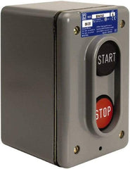 Schneider Electric - 2 Operator, Projecting Pushbutton Control Station - Start, Stop (Legend), Maintained Switch, 2NO Contact, NEMA 4 - Eagle Tool & Supply