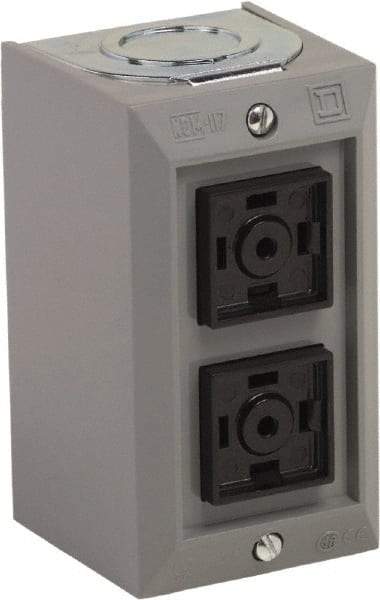 Schneider Electric - 2 Operator, Projecting Pushbutton Control Station - No Legend, Momentary Switch, 2NO/2NC Contact, NEMA 1 - Eagle Tool & Supply