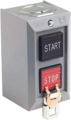 Schneider Electric - 2 Operator, Projecting Pushbutton Control Station - Start, Stop (Legend), Momentary Switch, NO/NC Contact, NEMA 1 - Eagle Tool & Supply