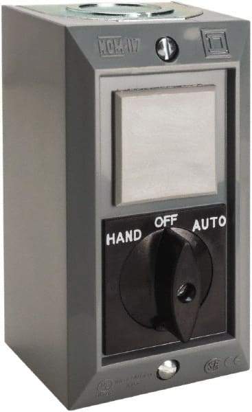 Schneider Electric - 1 Operator, Projecting Pushbutton Control Station - Auto, Hand, Off (Legend), Maintained Switch, 2NO Contact, NEMA 1 - Eagle Tool & Supply