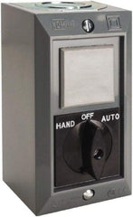 Schneider Electric - 1 Operator, Projecting Pushbutton Control Station - Auto, Hand, Off (Legend), Maintained Switch, 2NO Contact, NEMA 1 - Eagle Tool & Supply