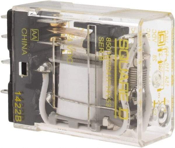 Square D - Electromechanical Plug-in General Purpose Relay - 12 Amp at 240 VAC, SPDT, 24 VDC - Eagle Tool & Supply