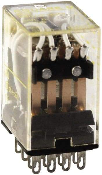 Square D - Electromechanical Plug-in General Purpose Relay - 5 Amp at 240 VAC, 4PDT, 24 VDC - Eagle Tool & Supply