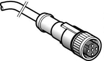 Telemecanique Sensors - 4 Amp, M12 4 Pin Female Straight Cordset Sensor and Receptacle - 250 VAC, 300 VDC, 10m Cable Length, IP67 Ingress Rating - Eagle Tool & Supply