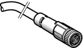 Telemecanique Sensors - 4 Amp, M8 3 Pin Female Straight Cordset Sensor and Receptacle - 60 VAC, 75 VDC, 5m Cable Length, IP67 Ingress Rating - Eagle Tool & Supply