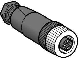 Telemecanique Sensors - 3 Amp, M12 4 Pin Female Straight Field Attachable Connector Sensor and Receptacle - 125 VAC, 150 VDC, IP67 Ingress Rating - Eagle Tool & Supply