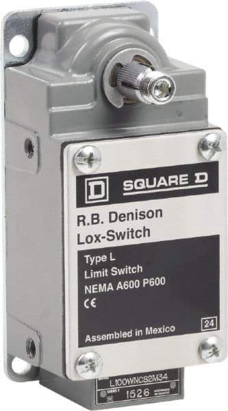 Square D - DPST, 2NC, 600 Volt Screw Terminal, Rotary Spring Return Actuator, General Purpose Limit Switch - 1, 2, 4, 12, 13 NEMA Rating, IP67 IPR Rating - Eagle Tool & Supply