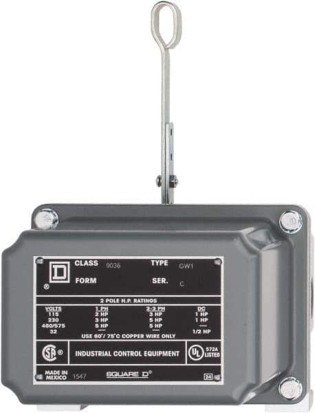 Square D - 4 NEMA Rated, DPST, Float Switch Pressure and Level Switch - 575 VAC, Line-Load-Load-Line Terminal - Eagle Tool & Supply