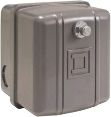 Square D - 1 NEMA Rated, DP, 110 to 125 psi, Electromechanical Pressure and Level Switch - Adjustable Pressure, 460/575 VAC, 1/4 Inch Connector, Screw Terminal, For Use with Air Compressors, Power Circuits, Water Pumps - Eagle Tool & Supply