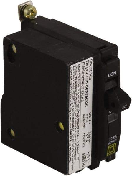 Square D - 20 Amp, 240 VAC, 1 Pole, Bolt On Miniature Circuit Breaker - 14-8 AWG - Eagle Tool & Supply