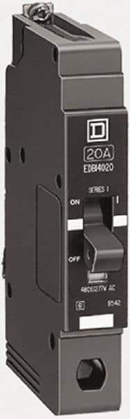 Square D - 15 Amp, 277 V, 1 Pole, Bolt On Miniature Circuit Breaker - 18 kA Breaking Capacity, 12, 14 AWG - Eagle Tool & Supply