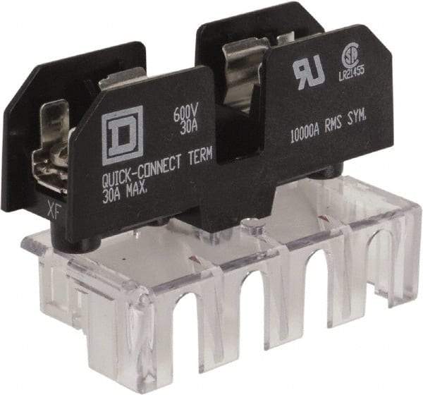 Square D - 1 Pole, 120 Volt, Fuse Block - 1/4 Inch Diameter x 1-1/4 Inch Fuse Length - Eagle Tool & Supply