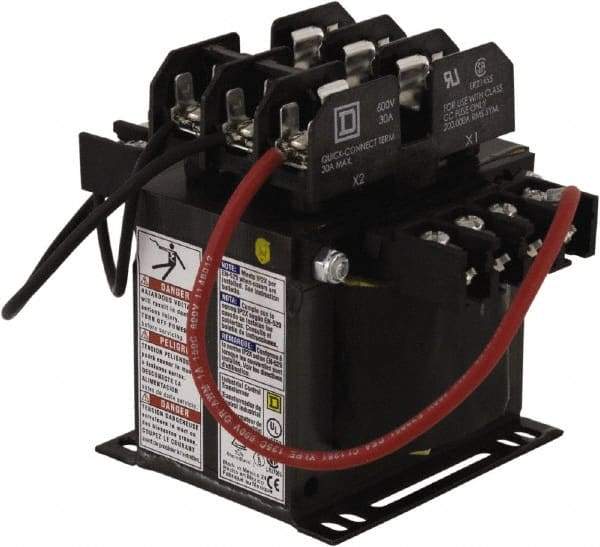 Square D - 250 VA, Top Mount Fuse Block Control Transformer - 5-1/4 Inch Deep - Eagle Tool & Supply