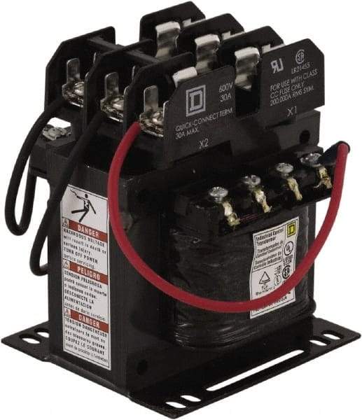 Square D - 1 Phase, 200 VA, Top Mount Fuse Block Control Transformer - 176°F Temp Rise - Eagle Tool & Supply