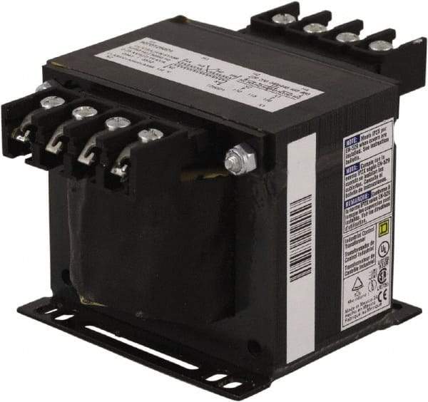 Square D - 250 VA, Top Mount Fuse Block Control Transformer - 50/60 Hz, 5.3 Inch Deep x 3.21 Inch High - Eagle Tool & Supply
