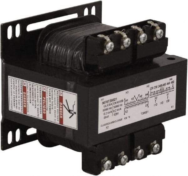 Square D - 200 VA, Control Transformer - 3.59 Inch Deep - Eagle Tool & Supply