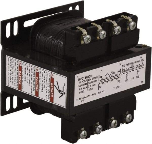 Square D - 1 Phase, 100 VA, Control Transformer - 50/60 Hz, 131°F Temp Rise - Eagle Tool & Supply