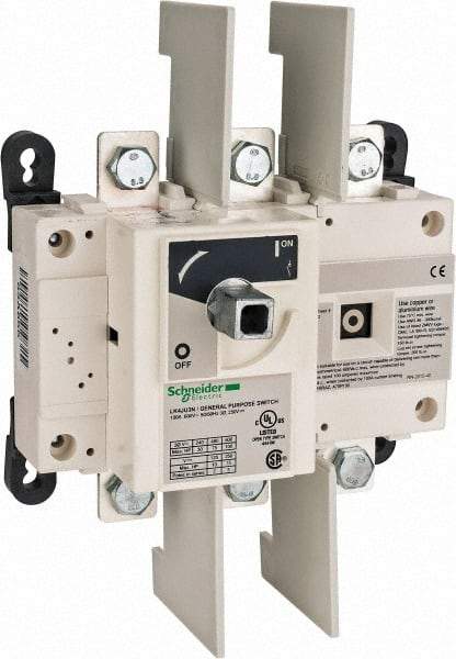 Schneider Electric - 600VAC at 50/60 Hz, 3 Pole, Nonfused Cam & Disconnect Switch - 7.09 Inch Wide x x 6.3 Inch High x x 3.74 Inch Deep - Eagle Tool & Supply