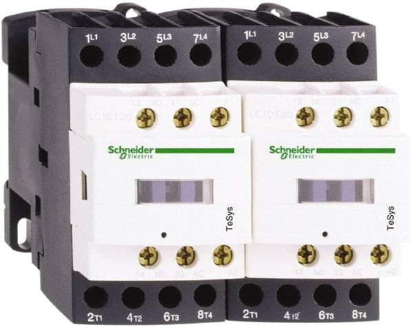 Schneider Electric - 4 Pole, 24 Coil VDC, 25 Amp at 440 VAC, Reversible IEC Contactor - Bureau Veritas, CCC, CSA, CSA C22.2 No. 14, DNV, EN/IEC 60947-4-1, EN/IEC 60947-5-1, GL, GOST, LROS, RINA, RoHS Compliant, UL 508, UL Listed - Eagle Tool & Supply