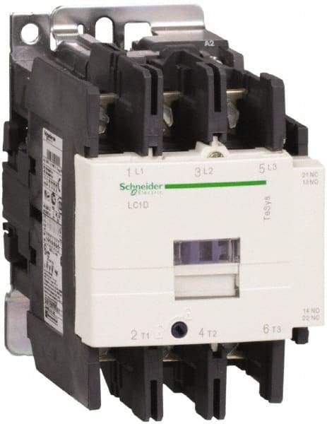 Schneider Electric - 3 Pole, 220 Coil VAC at 50/60 Hz, 95 Amp at 440 VAC, Nonreversible IEC Contactor - Bureau Veritas, CCC, CSA C22.2 No. 14, DNV, EN/IEC 60947-4-1, EN/IEC 60947-5-1, GL, GOST, LROS, RINA, UL 508 - Eagle Tool & Supply