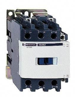 Schneider Electric - 3 Pole, 480 Coil VAC at 60 Hz, 65 Amp at 440 VAC and 80 Amp at 440 VAC, Nonreversible IEC Contactor - 1 Phase hp: 10 at 230/240 VAC, 5 at 115 VAC, 3 Phase hp: 20 at 200/208 VAC, 20 at 230/240 VAC, 50 at 460/480 VAC, 50 at 575/600 VAC - Eagle Tool & Supply