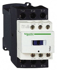 Schneider Electric - 3 Pole, 12 Coil VDC, 32 Amp at 440 VAC and 50 Amp at 440 VAC, Nonreversible IEC Contactor - 1 Phase hp: 2 at 115 VAC, 5 at 230/240 VAC, 3 Phase hp: 10 at 230/240 VAC, 20 at 460/480 VAC, 30 at 575/600 VAC, 7.5 at 200/208 VAC - Eagle Tool & Supply