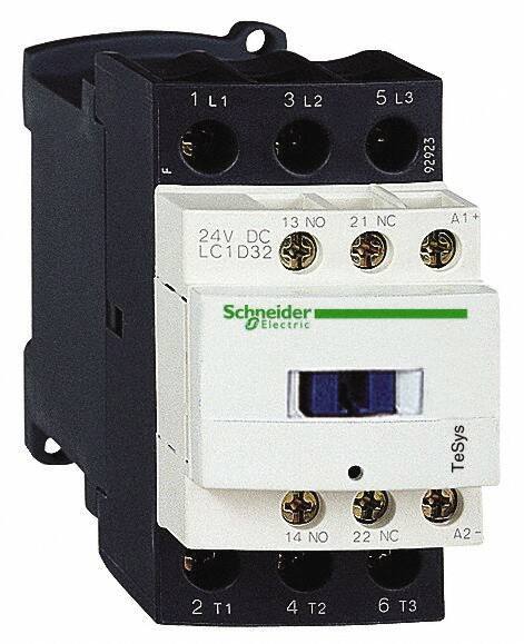 Schneider Electric - 3 Pole, 125 Coil VDC, 32 Amp at 440 VAC and 50 Amp at 440 VAC, Nonreversible IEC Contactor - 1 Phase hp: 2 at 115 VAC, 5 at 230/240 VAC, 3 Phase hp: 10 at 230/240 VAC, 20 at 460/480 VAC, 30 at 575/600 VAC, 7.5 at 200/208 VAC - Eagle Tool & Supply