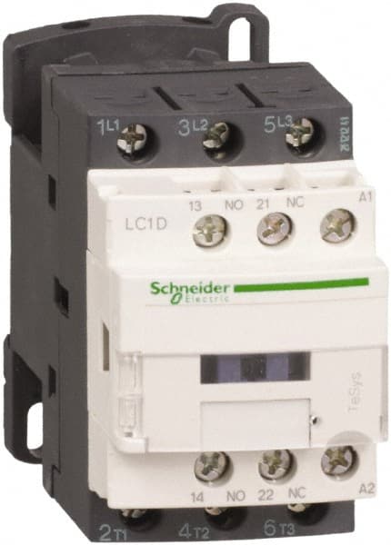 Schneider Electric - 3 Pole, 480 Coil VAC at 50/60 Hz, 25 Amp at 440 VAC and 40 Amp at 440 VAC, Nonreversible IEC Contactor - Exact Industrial Supply