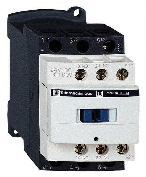 Schneider Electric - 3 Pole, 480 Coil VAC at 50/60 Hz, 25 Amp at 440 VAC and 9 Amp at 440 VAC, Nonreversible IEC Contactor - 1 Phase hp: 0.5 at 115 VAC, 1 at 230/240 VAC, 3 Phase hp: 2 at 200/208 VAC, 2 at 230/240 VAC, 5 at 460/480 VAC, 7.5 at 575/600 VAC - Eagle Tool & Supply