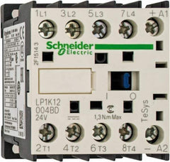 Schneider Electric - 4 Pole, 24 Coil VDC, 16 Amp at 690 VAC and 20 Amp at 440 VAC, Nonreversible IEC Contactor - BS 5424, CSA, IEC 60947, NF C 63-110, RoHS Compliant, UL Listed, VDE 0660 - Eagle Tool & Supply