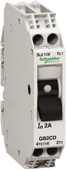 Schneider Electric - 1 Amp, 1 Pole, Backplate, Clip, DIN Rail Mount Circuit Protector - Thermal Magnetic Trip, Multiple Breaking Capacity Ratings, 67mm Deep x 74mm High x 15mm Wide - Eagle Tool & Supply