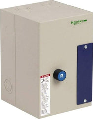 Schneider Electric - 3 Pole, 12 Amp, 120 Coil VAC, Nonreversible Enclosed IEC Motor Starter - 1 Phase Hp: 0.5 at 120 VAC, 2 at 240 VAC, 3 Phase Hp: 10 at 575 VAC, 3 at 208 VAC, 3 at 230 VAC, 7.5 at 460 VAC - Eagle Tool & Supply