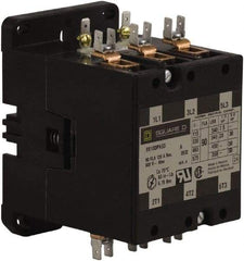 Square D - 3 Pole, 90 Amp Inductive Load, 24 Coil VAC at 50/60 Hz, Definite Purpose Contactor - Phase 1 and Phase 3 Hp:  20 at 230 VAC, 30 at 230 VAC, 50 at 460 VAC, 50 at 575 VAC, 7.5 at 115 VAC, 120 Amp Resistive Rating, CE, CSA, UL Listed - Eagle Tool & Supply